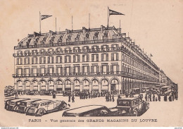  PARIS VUE GENERALE DES GRANDS MAGASINS DU LOUVRE + DOS  COMMANDE LA DIRECTION - ( 2 SCANS ) - Distretto: 01