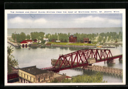 AK St. Joseph, MI, The Harbor And Coast Guard Station From The Roof Of Whitcomb Hotel  - Andere & Zonder Classificatie