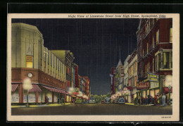 AK Springfield, OH, Night View Of Limestone Street From Hight Street  - Altri & Non Classificati