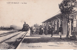 F14-10) CAMP DE MAILLY (AUBE) LA GARE  - ( TRAIN A VAPEUR - VOYAGEURS - 2 SCANS ) - Mailly-le-Camp