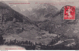 F5-09) AUZAT PRES VICDESSOS (ARIEGE) VUE  GENERALE SUR LA VALLEE ET COL DE SALEIX , VERS AULUS - Autres & Non Classés