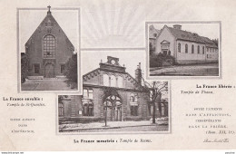 F4- POUR NOS EGLISES ENVAHIES - LA JOURNEE De L'EGLISE REFORMEE EVANGELIQUE JUIN 1916 - 2 SCANS  - Churches & Convents