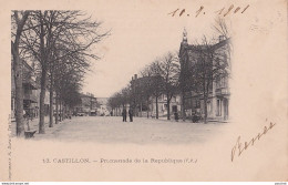 B11-33) CASTILLON (GIRONDE) PROMENADE DE LA REPUBLIQUE - ANIMEE - HABITANTS - 1901 - ( 2 SCANS) - Autres & Non Classés