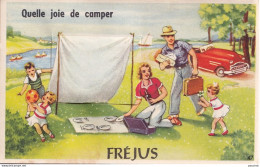B6-83) FREJUS - QUELLE JOIE DE CAMPER - CARTE A SYSTEME 10 PETITES VUES - ( 3 SCANS ) - Frejus