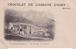 B1-38) LA GRANDE CHARTREUSE - VUE GENERALE DU COUVENT - CARTE PUB CHOCOLAT DE L ' ABBAYE D'IGNY (MARNE) - (2 SCANS)  - Chartreuse