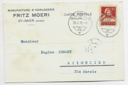 SAINT IMIER CARTE PRIVEE MANUFACTURE HORLOGERIE FRITZ MOERI 1919 - Saint-Imier 