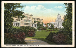 AK Providence, RI, Normal School And State Capitol  - Providence