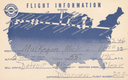 CPA - Carte De La Compagnie Northwest Airlines - Fligth Information - Autres & Non Classés
