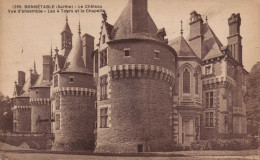 72 , Cpa  BONNETABLE , 1299 , Le Chateau , Vue D'ensemble , Les 4 Tours Et La Chapelle (0187.AOU23) - Bonnetable