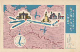 CPA - Carte De La Compagnie Polish Airlines - Trajet Berlin Varsovie - Autres & Non Classés