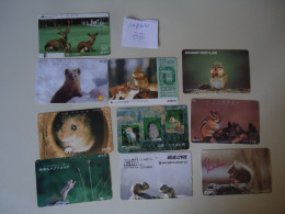 JAPAN  USED NNT TICKETS METRO BUS TRAINS CARDS    LOT OF 10   FREE SHIPPING ANIMALS - Japon