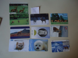 JAPAN  USED NNT TICKETS METRO BUS TRAINS CARDS    LOT OF 10   FREE SHIPPING ANIMALS - Japon