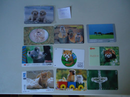 JAPAN  USED NNT TICKETS METRO BUS TRAINS CARDS    LOT OF 10   FREE SHIPPING ANIMALS - Japan