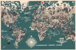 CPA - Carte De La Compagnie S.A.S Scandinavian Airlines System - Autres & Non Classés