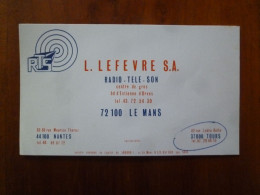 Carte De Visite RTS Radio Tele Son Lefevre Le Mans Nantes Tours - Visiting Cards