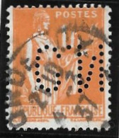 1 04	35 2	03	N°	286	Perforé	-	CN 286	-	COMPTOIR NATIONAL D'ESCOMPTE - Used Stamps