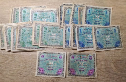 MM II Millitary Lot Of 40 Banknotes 2*5+19*1+19*1/2 Mark 1944 - Collections