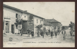 55 - LIGNIERES - GRAND 'RUE SORTIE EST VERS SAMPIGNY - EDITEUR LECLERC - Other & Unclassified