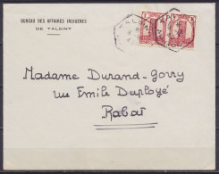 Maroc - L. "Bureau Des Affaires Indigènes" Affr. Paire N°211 Càd Hexagon. TALSINT /6-10-1945 Pour RABAT - Lettres & Documents