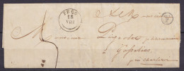 L. Datée 17 Août 1844 De CELLES Càd T18 PECQ /18 VIII Pour GOSSELIES - Boîte "F" (Celles) - Port "5" (au Dos: Càs Arrivé - 1830-1849 (Belgique Indépendante)