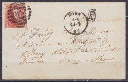 LSC (sans Contenu) Affr. N°12 (margé) P83 Càd MONS /24-9-1863 Pour Château De Villeray à CONDE-SUR-HUISNE - [PD] - Càd ( - 1858-1862 Médaillons (9/12)