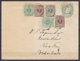 EP Envel. 10c Vert (Léopold 1869) + N°43 +2x N°44 +2x N°45 Càd "GAND (FAUB. DE COURTRAI) /7 AVR 1890" Pour BIRKENHEAD (G - Omslagen