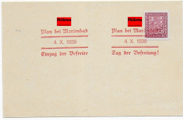 Sonderstempel Auf Karte: Plan Bei Marienbad, 1938 - Région Des Sudètes