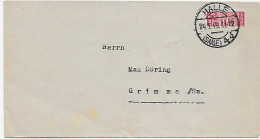 Hallo 1946 Nach Grimma Mit Philatelistischer Halbierung Der Marke - Lettres & Documents