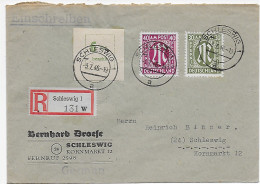 Schleswig Einschreiben 1946, MiF - Storia Postale