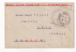 Lettre 1917 Casablanca Maroc Dépôt Des Tirailleurs Marocains Le Commandant Jacques Vignat Lyon - Militärstempel Ab 1900 (ausser Kriegszeiten)