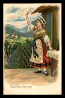 57 - FEMME EN COSTUME LORRAIN - CARTE GAUFREE - Autres & Non Classés