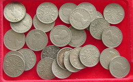 COLLECTION LOT GREAT BRITAIN 2 SHILLINGS 27PC 304G #xx40 2138 - Verzamelingen