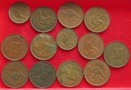 COLLECTION LOT AUSTRALIA 1 1/2 PENNY 13PC 115G #xx40 2664 - Collections