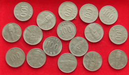 COLLECTION LOT KOREA 100 WON 17PC 93G #xx40 2488 - Korea, South