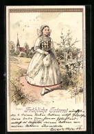 AK Junge Frau In Tracht Des Spreewaldes  - Costumes