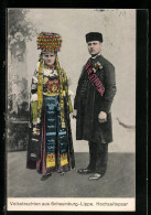 AK Volkstrachten Aus Schaumburg-Lippe Und Bad Nenndorf, Hochzeitspaar  - Costumes