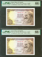 100 Pesetas. 19 De Febrero De 1946. Pareja Correlativa. Serie B. (Edifil 2017:  - Other & Unclassified