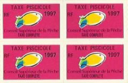 Taxes Pisicoles COMPLETE - Année 1997 - Bloc De 4 Timbres - Vissen