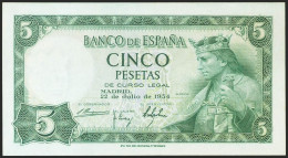 5 Pesetas. 22 De Julio De 1954. Sin Serie. (Edifil 2021: 466). Conserva Todo Su - Altri & Non Classificati