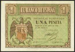 1 Peseta. 30 De Abril De 1938. Serie M. (Edifil 2021: 428a). Apresto Original.  - Autres & Non Classés