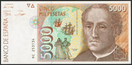 5000 Pesetas. 12 De Octubre De 1992. Serie Especial 9C. (Edifil 2021: 484b). On - Other & Unclassified