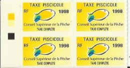 Taxes Pisicoles COMPLETE - Année 1998 - Bloc De 4 Timbres - Pêche