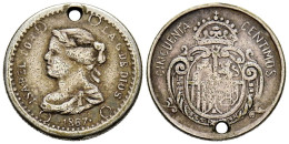 ISABEL II. Token. 50 Céntimos. 1867. MBC-. - Otros & Sin Clasificación