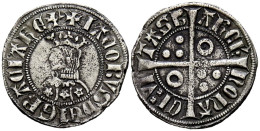 JAIME II (1291-1327). 1 Croat. (Ar. 4,00g/24mm). Barcelona. (Cru V.S. 333). Anv - Primi Conii