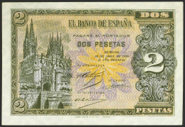 2 Pesetas. 30 De Abril De 1938. Serie E. (Edifil 2021: 429a). Apresto Original. - Autres & Non Classés