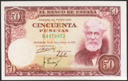 50 Pesetas. 31 De Diciembre De 1951. Serie B. (Edifil 2021: 462a). Conserva Tod - Other & Unclassified