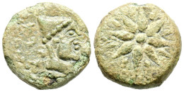 MALACA (Málaga). Sextante. (Ae. 1,79g/13mm). 200-20 A.C. (FAB-1744). Anv: Cabez - Autres & Non Classés