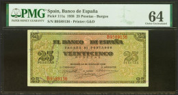 25 Pesetas. 20 De Mayo De 1938. Serie B. (Edifil 2023: 430a, Pick: 111a). Inusu - Autres & Non Classés