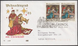 Österreich: 1993, Fernbrief In MeF, MI. Nr. 2114, 5,50 S. Weihnachten, ESoStpl. 4411 CHRISTKINDL Vom 24.12.1993 - Christmas