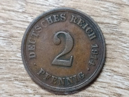 Germany 2 Pfennig 1914 F Low Mintage - 2 Pfennig